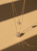 Luxury Double Layer Sunburst Crystal Necklace – Gold Finish