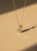 Luxury Gold Sunburst Crystal Pendant Necklace – Leaf Charm Design