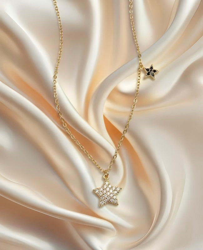 Gold Star Pendant Necklace – Pure Zircon Stones