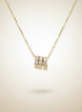 Luxury Baguette Crystal Barrel Pendant Necklace – Gold Finish
