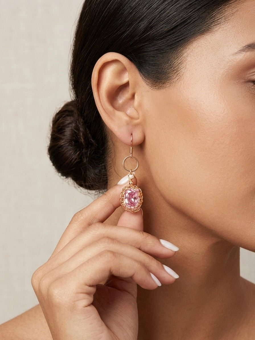 Luxury Gold Multicolor Stone Hoop Earrings for Women | Rainbow Zircon Hoops